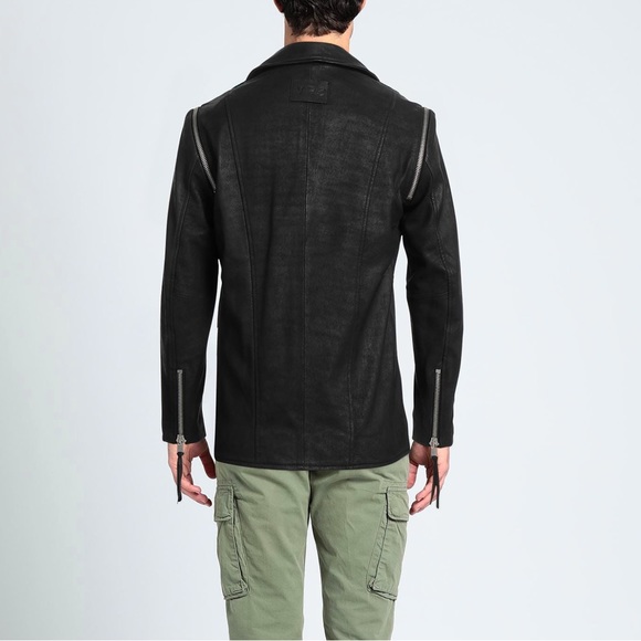 NEW Mens’ Classic Leather Biker Jacket Size S - Picture 4 of 16